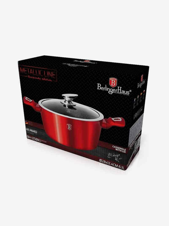 Berlingerhaus Lonac s mramorom presvučenom i poklopcem 28 cm Burgundy Metallic Line BERLINGERHAUS