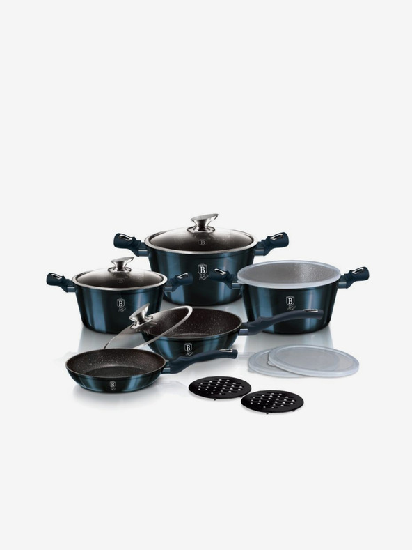 Berlingerhaus Set od 13 posuđa Aquamarine Metallic Line BERLINGERHAUS s mramornom površinom