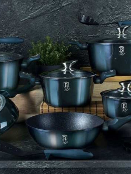 Berlingerhaus Set od 13 posuđa Aquamarine Metallic Line BERLINGERHAUS s mramornom površinom