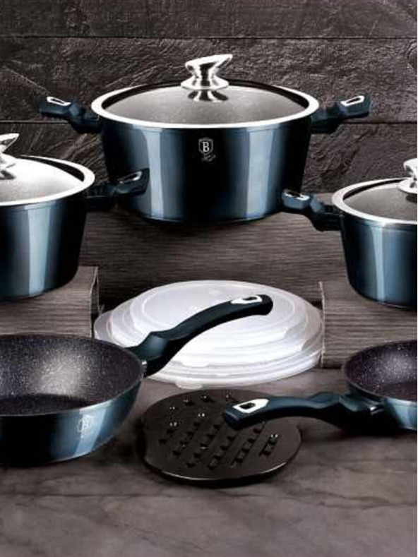 Berlingerhaus Set od 13 posuđa Aquamarine Metallic Line BERLINGERHAUS s mramornom površinom