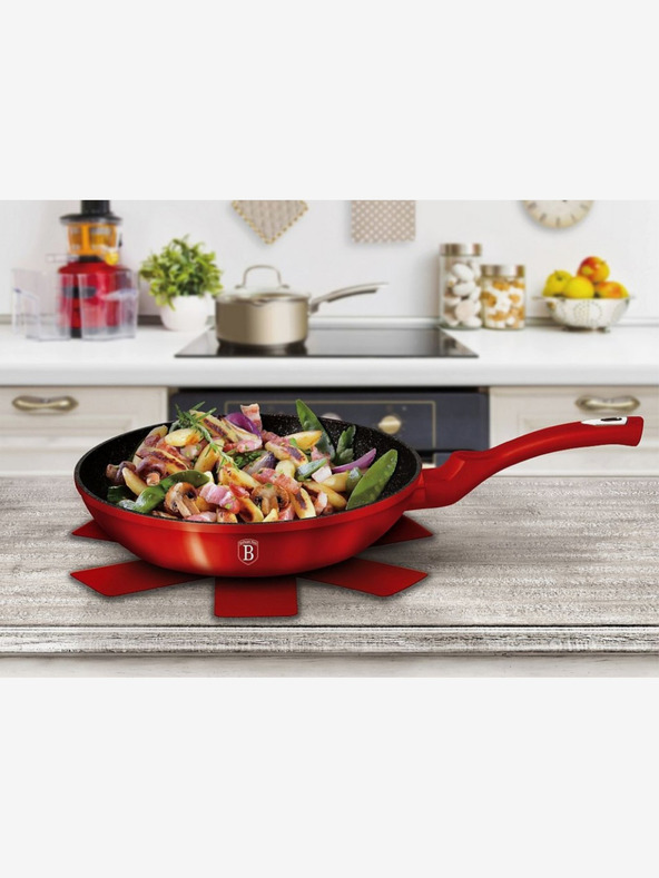 Berlingerhaus Tava s mramornom površinom set od 3 komada Burgundy Metallic Line BERLINGERHAUS