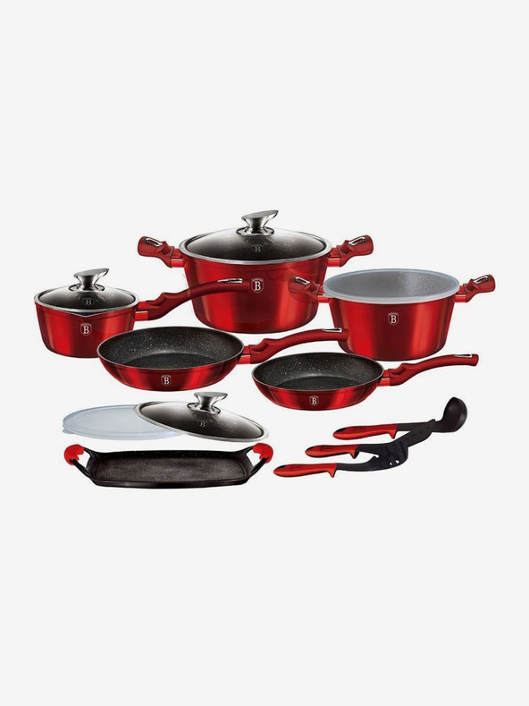 Berlingerhaus Set posuđa s mramornom površinom Burgundy Metallic Line BERLINGERHAUS Burgundy Metallic Line