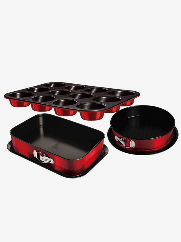 Berlingerhaus Set kalupa za pečenje s titanskom neprianjajućom površinom 3 kom Metallic Line Burgundy Edition BERLINGERHAUS