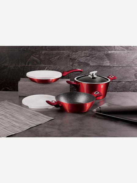 Berlingerhaus Set od 6 komada posuđa Burgundy Metallic Line BERLINGERHAUS obloženog mramorom