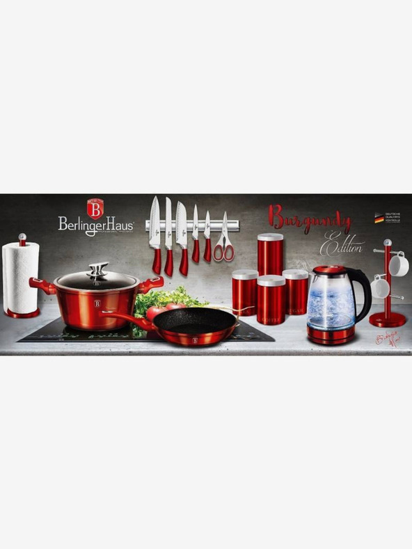 Berlingerhaus Set posuđa s mramornom površinom od 3 komada Burgundy Metallic Line BERLINGERHAUS