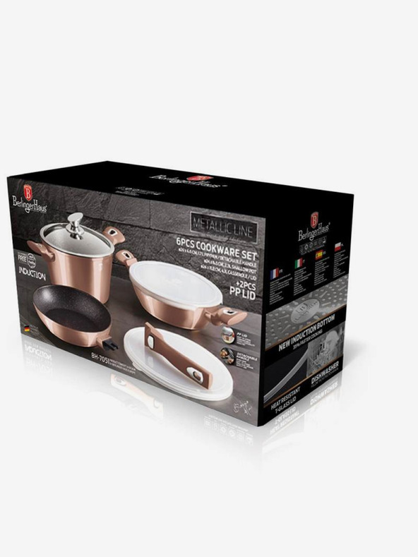 Berlingerhaus Set od 6 posuđa Rosegold Metallic Line BERLINGERHAUS s mramornom površinom