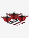 Berlingerhaus Set posuđa s mramornom površinom od 10 komada Burgundy Metallic Line BERLINGERHAUS