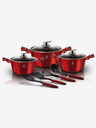Berlingerhaus Set posuđa s mramornom površinom od 10 komada Burgundy Metallic Line BERLINGERHAUS
