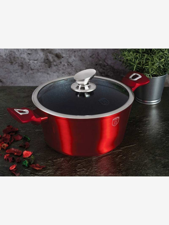 Berlingerhaus Set posuđa s mramornom površinom od 10 komada Burgundy Metallic Line BERLINGERHAUS