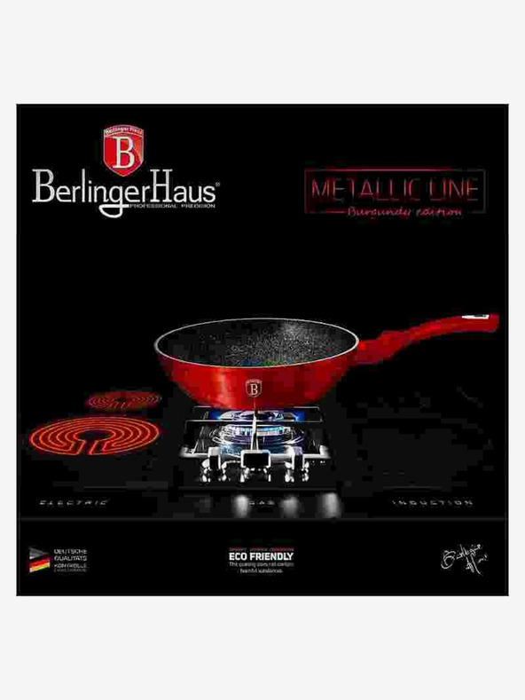 Berlingerhaus Wok tava s mramorom presvučenom BERLINGERHAUS Burgundy Metallic Line (28 cm)
