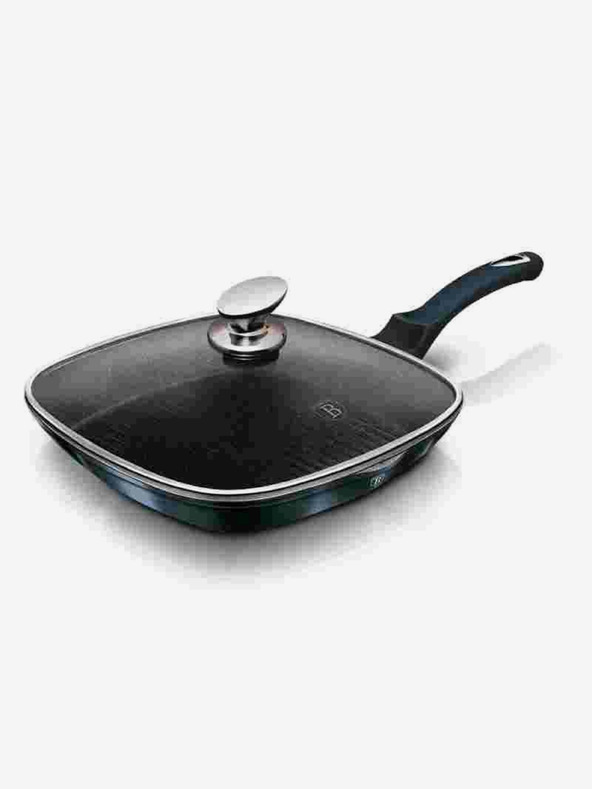 Berlingerhaus Grill tava s mramornom površinom i poklopcem 28 cm BERLINGERHAUS Metallic Line Aquamarine Edition