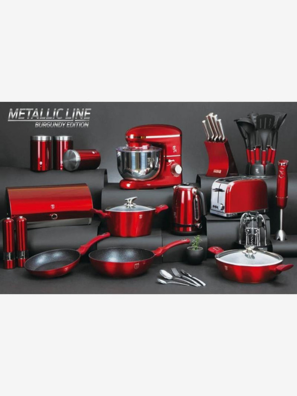 Berlingerhaus Grill tava s poklopcem i mramornom površinom 28 cm Burgundy Metallic Line BERLINGERHAUS