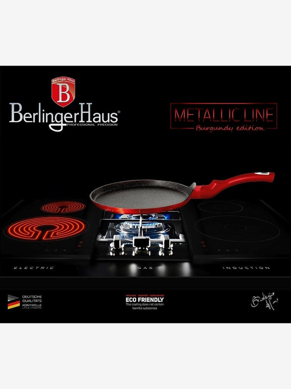 Berlingerhaus Tava za palačinke s mramornom površinom BERLINGERHAUS Burgundy Metallic Line (25 cm)