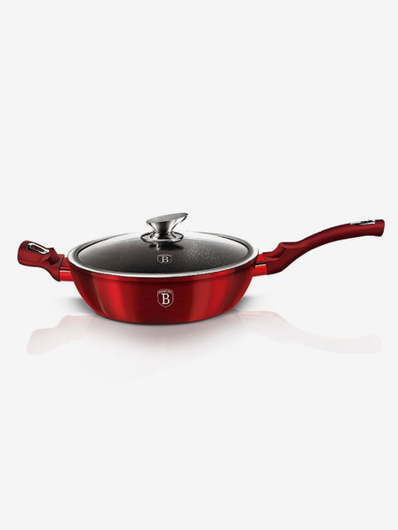 Berlingerhaus Duboka tava s mramornom površinom i poklopcem 28 cm Burgundy Metallic Line BERLINGERHAUS