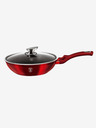 Berlingerhaus WOK tava s poklopcem s mramornom površinom 28 cm Burgundy Metallic Line BERLINGERHAUS