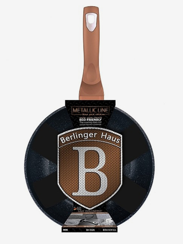 Berlingerhaus Wok tava s mramornom površinom BERLINGERHAUS Rosegold Metallic Line (28 cm)