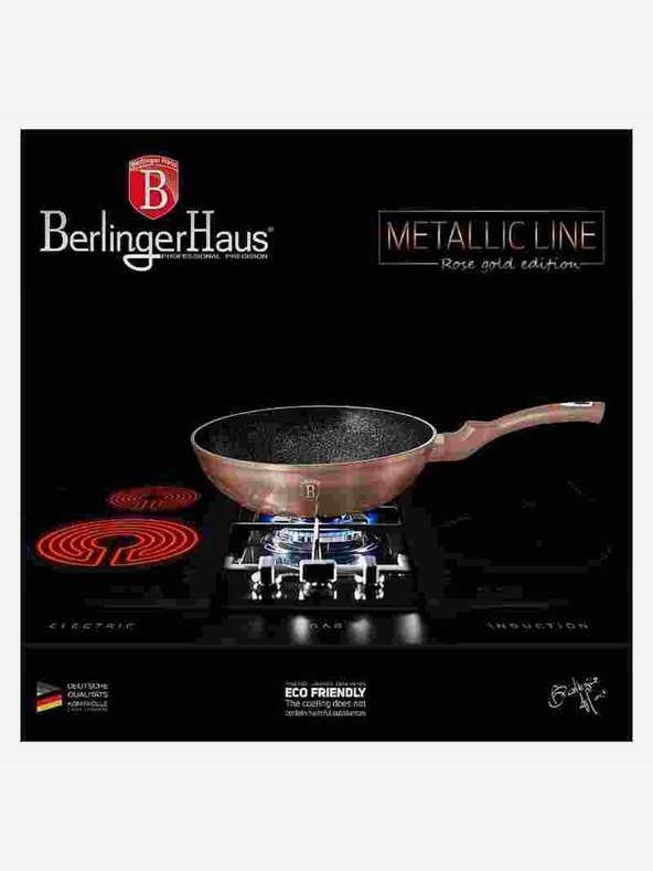 Berlingerhaus Wok tava s mramornom površinom BERLINGERHAUS Rosegold Metallic Line (28 cm)