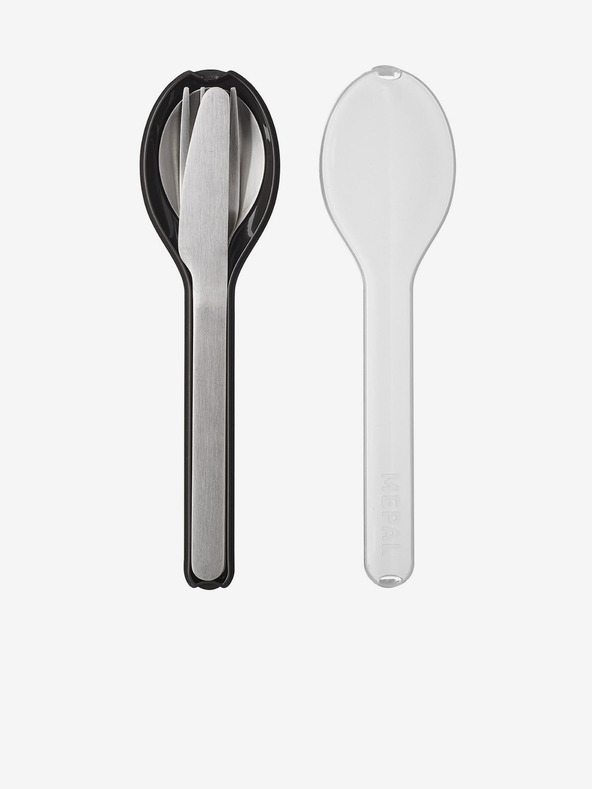 Mepal Set putnog pribora za jelo od nehrđajućeg čelika u srebrnoj i crnoj boji Mepal Ellipse