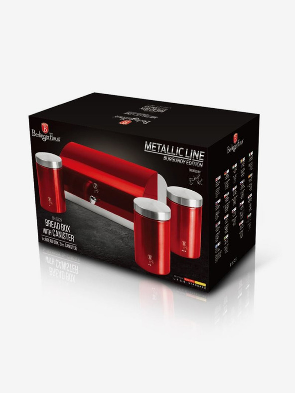Berlingerhaus Kutija za kruh i set od tri posude za hranu BERLINGERHAUS Burgundy Metallic Line