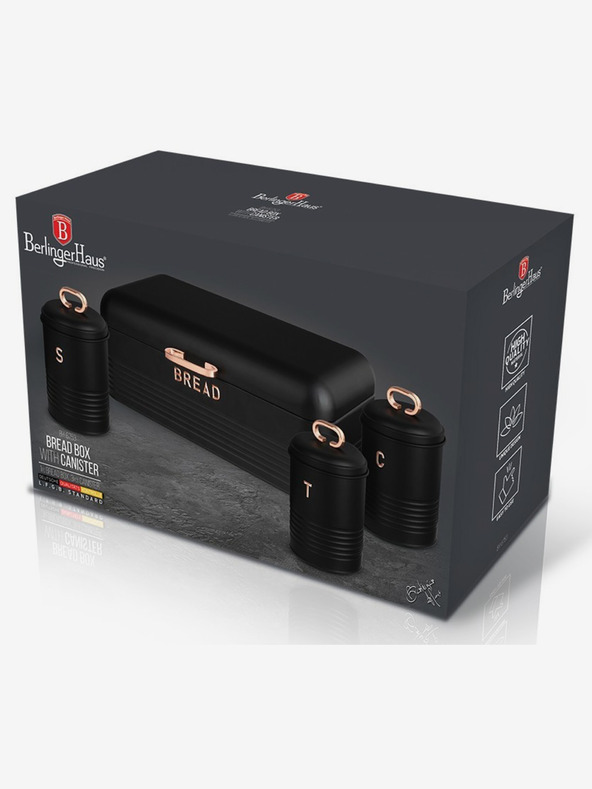 Berlingerhaus Posuda za kruh i posuda za hranu set 4 kom Black Rose kolekcija BERLINGERHAUS