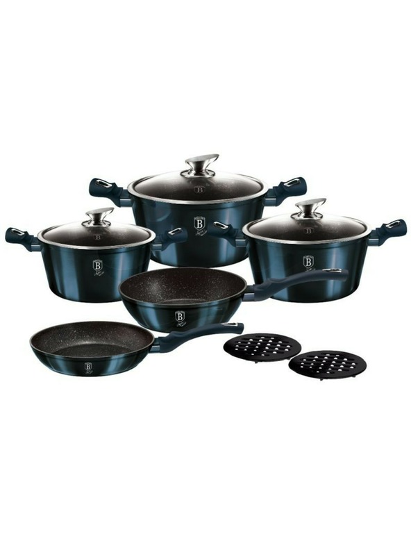 Berlingerhaus Set posuđa s mramornom površinom 10 kom Aquamarine Metallic Line BERLINGERHAUS