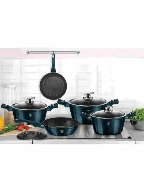 Berlingerhaus Set posuđa s mramornom površinom 10 kom Aquamarine Metallic Line BERLINGERHAUS