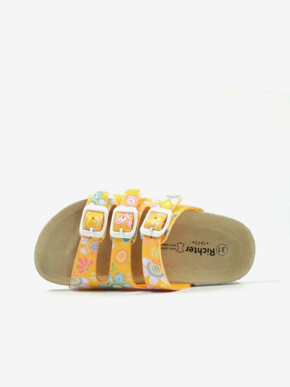 Richter Richter narančaste cvjetne papuče za djevojčice