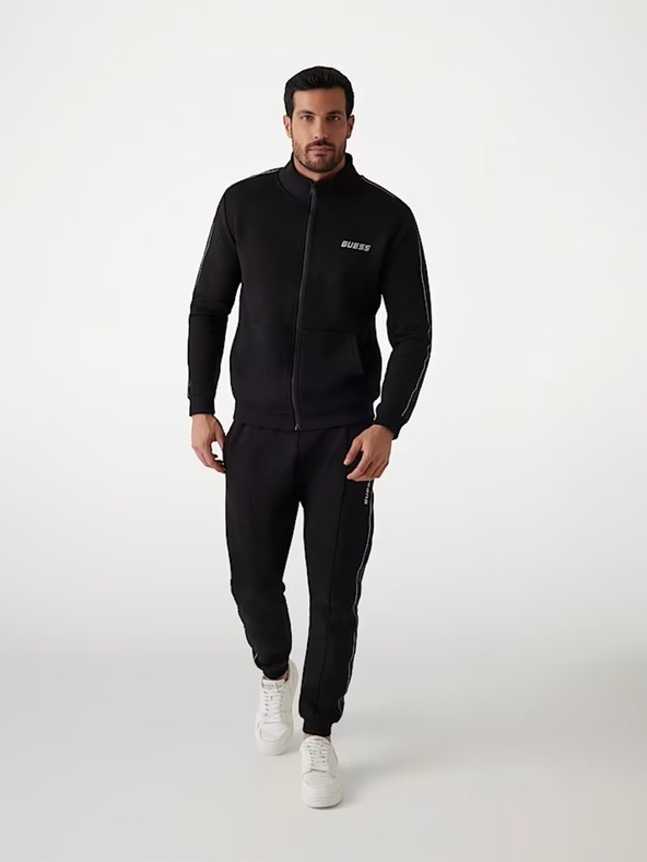 Guess Jeans Muška crna dukserica sa straničnim logom Guess jeans