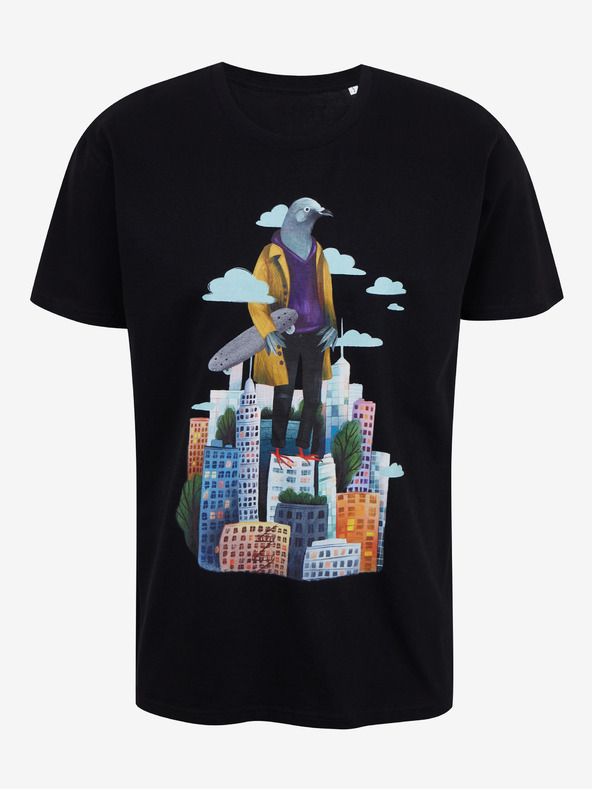 DOBRO Crna muška majica s tiskom Zoot DOBRO. Golub