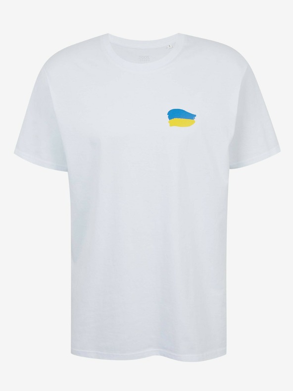 DOBRO Bijela muška majica No need for words iz DOBRO kolekcije. za Ukrajinu