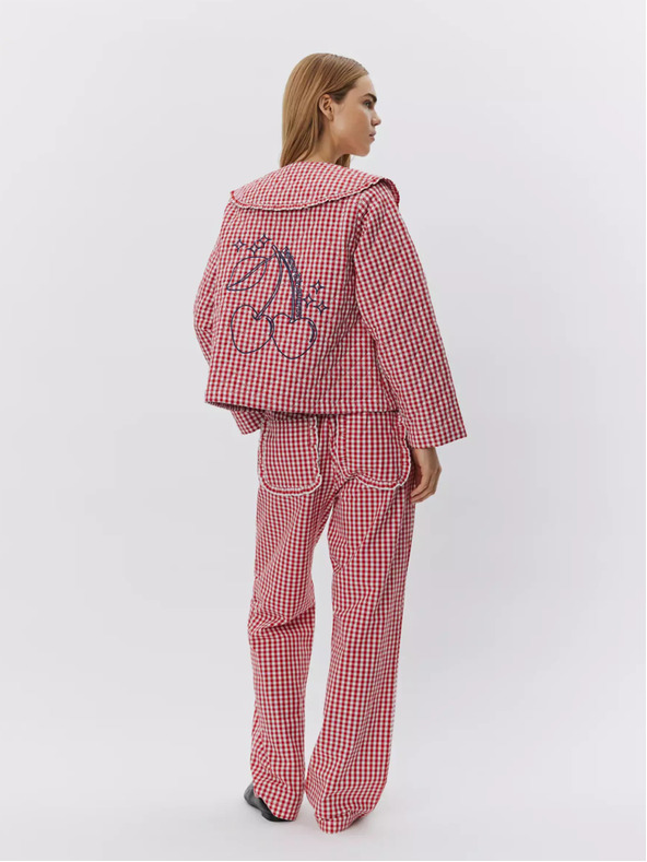 Sofie Schnoor Bijelo-crveni ženski karirani sako Sofie Schnoor