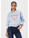 Guess Jeans Svijetloplava ženska dukserica s velikim trokutastim logom Guess jeans