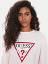 Guess Jeans Ružičasta ženska dukserica s velikim trokutastim logom Guess jeans