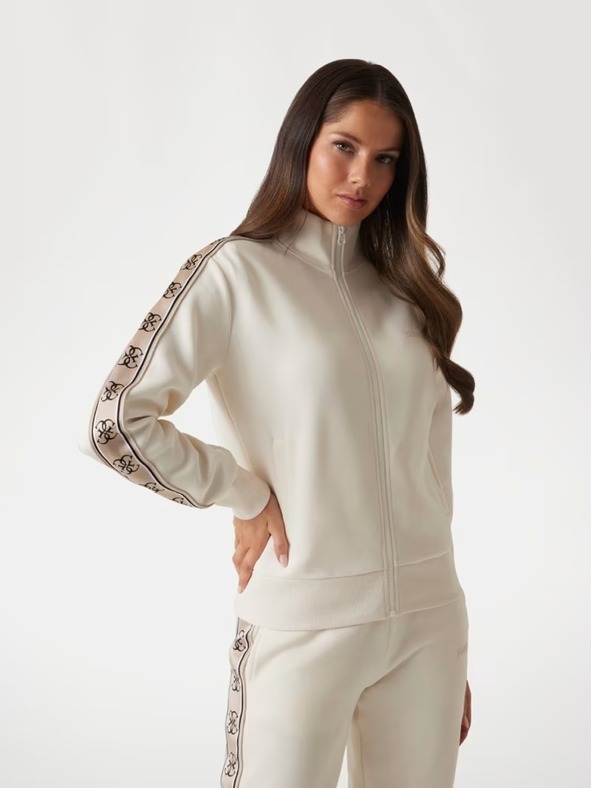 Guess Jeans Bijela ženska dukserica sa straničnim logom Guess jeans