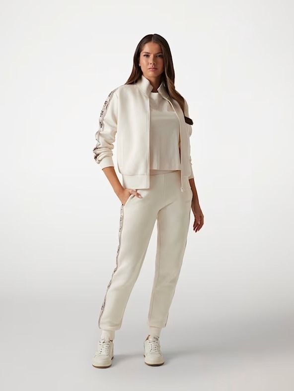 Guess Jeans Bijela ženska dukserica sa straničnim logom Guess jeans