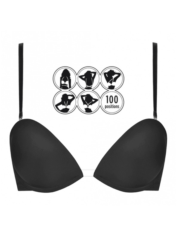 Wonderbra Crni ženski višenamjenski push-up grudnjak Wonderbra MULTIWAY BRA