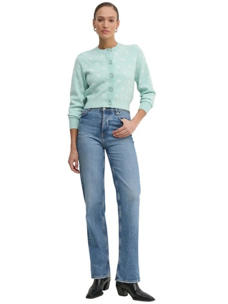 Guess Jeans Zeleni ženski kardigan od vunene mješavine s logom 4G Guess jeans