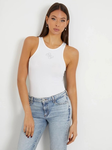 Guess Jeans Bijeli ženski top 4G logo Guess jeans