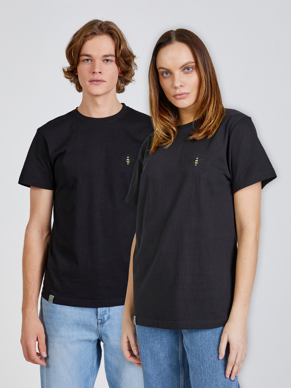 DOBRO Crna unisex majica s DOBRO vezom pčela. za Forsage