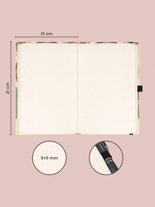 NOTIQUE NOTIQUE Notes Alfons Mucha – Petrklíč, točkasto, 13 x 21 cm