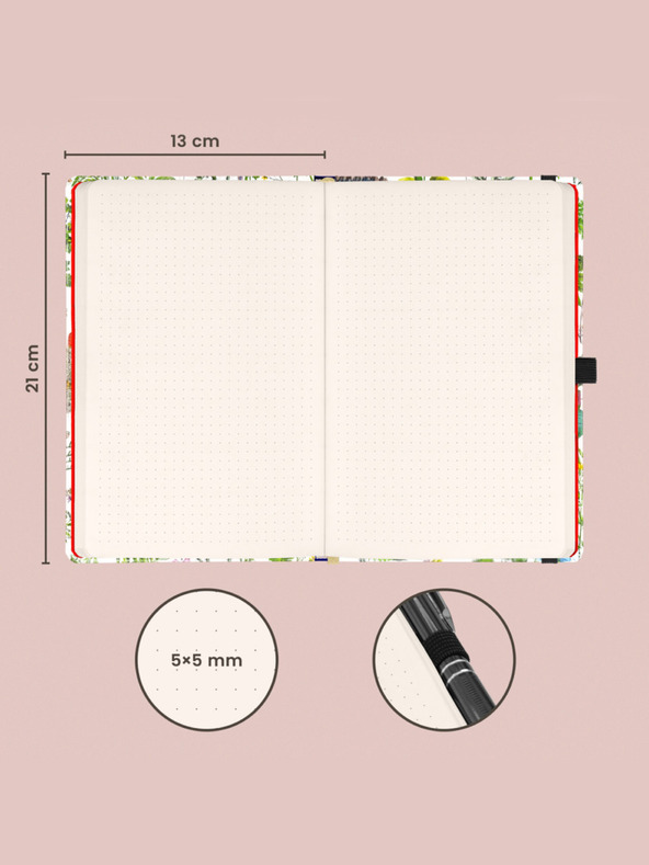 NOTIQUE NOTIQUE Notes Bilje Kateřine Winterová, točkasto, 13 x 21 cm