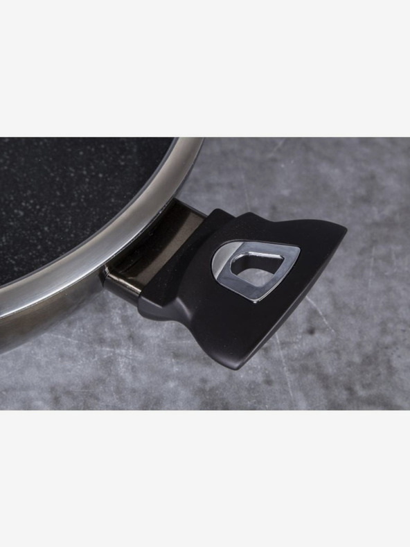 Berlingerhaus Wok tava s poklopcem s mramornom površinom 30 cm Shiny Black Edition BERLINGERHAUS