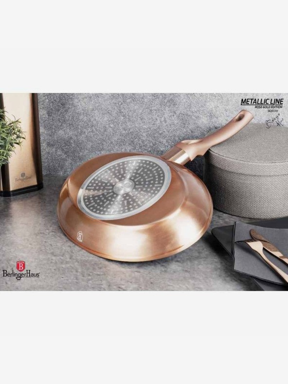 Berlingerhaus Tava za ribu i odreske s mramornom površinom 35 cm Rosegold Metallic Line BERLINGERHAUS