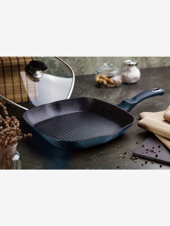 Berlingerhaus Grill tava s mramornom površinom 28 cm BERLINGERHAUS Metallic Line Aquamarine Edition