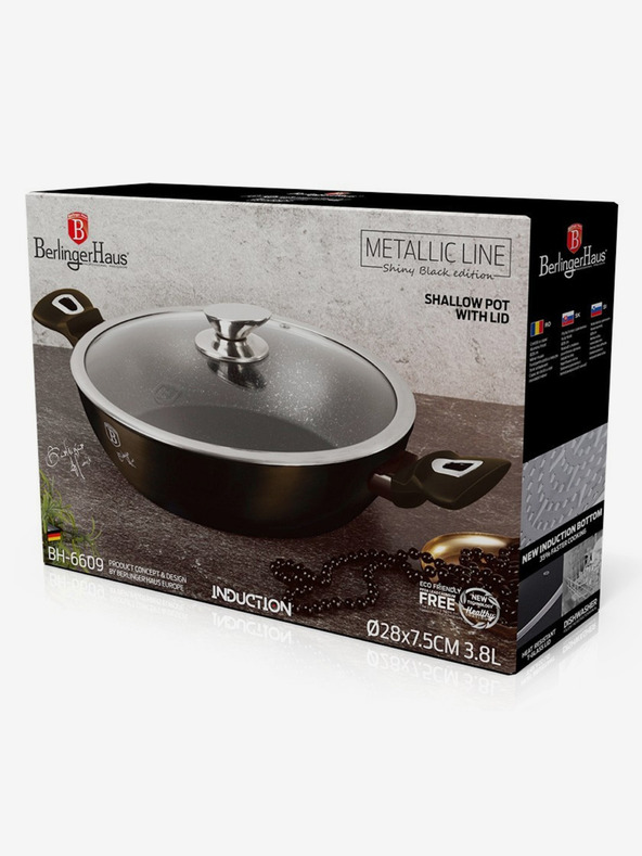 Berlingerhaus Duboka tava s poklopcem 28 cm Shiny Black Collection BERLINGERHAUS