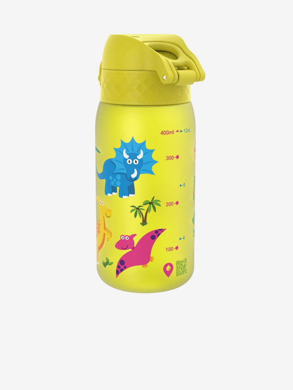 ION8 Žuta uzorovana bočica Ion8 Leak Proof Dinosaur (350 ml)