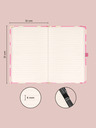 NOTIQUE NOTIQUE Bilješke Ružičaste, crte, 13 x 21 cm