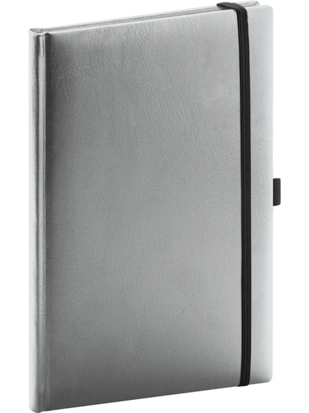 NOTIQUE NOTIQUE Notes Balacron, srebro, podstavljeno, 15 x 21 cm