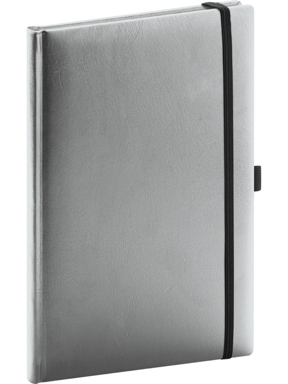 NOTIQUE NOTIQUE Notes Balacron, srebro, podstavljeno, 15 x 21 cm