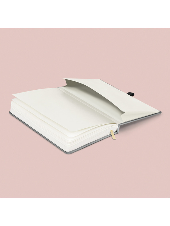 NOTIQUE NOTIQUE Notes Balacron, srebro, podstavljeno, 15 x 21 cm